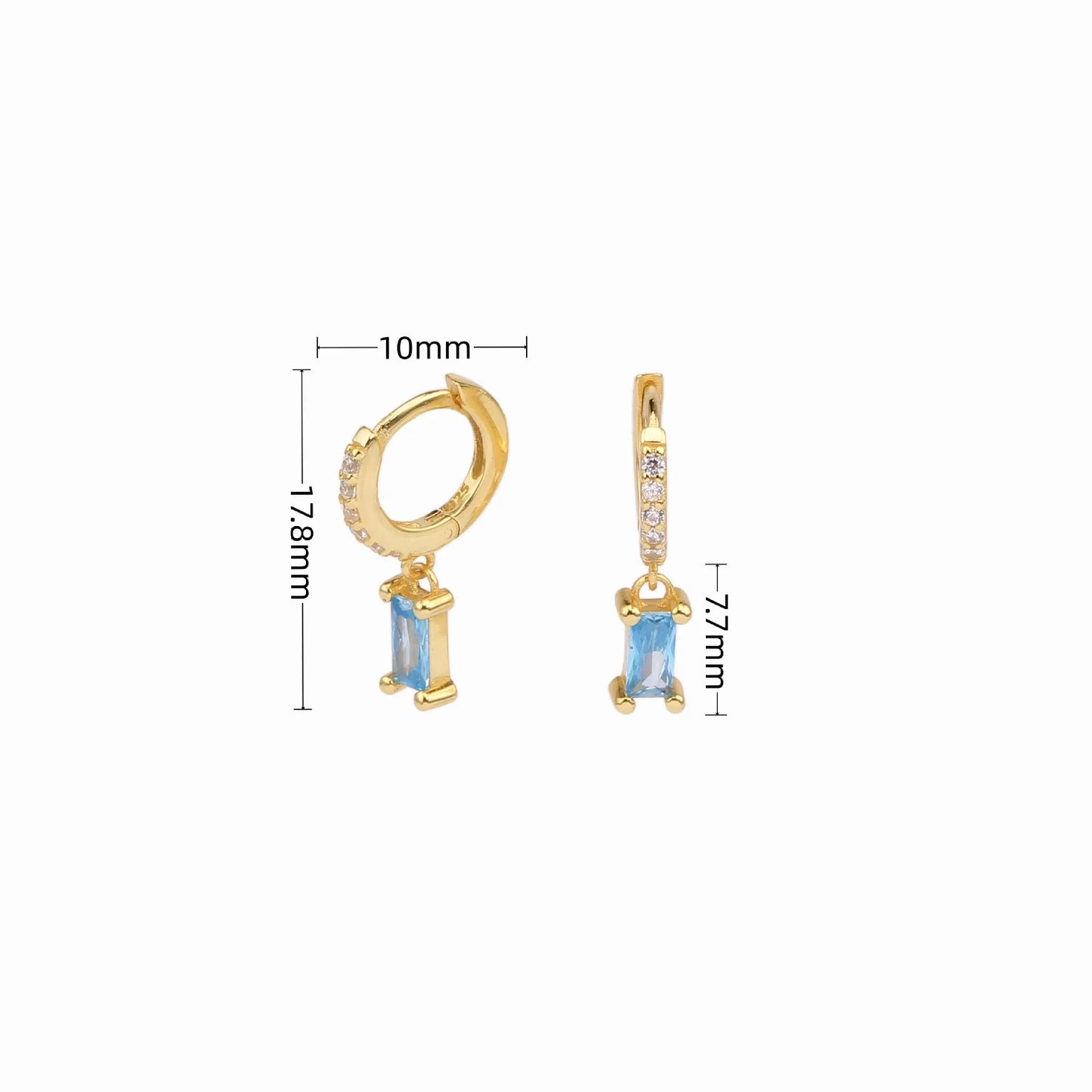 925 Sterling Silver Geometric Zircon Pendant Stud Earrings