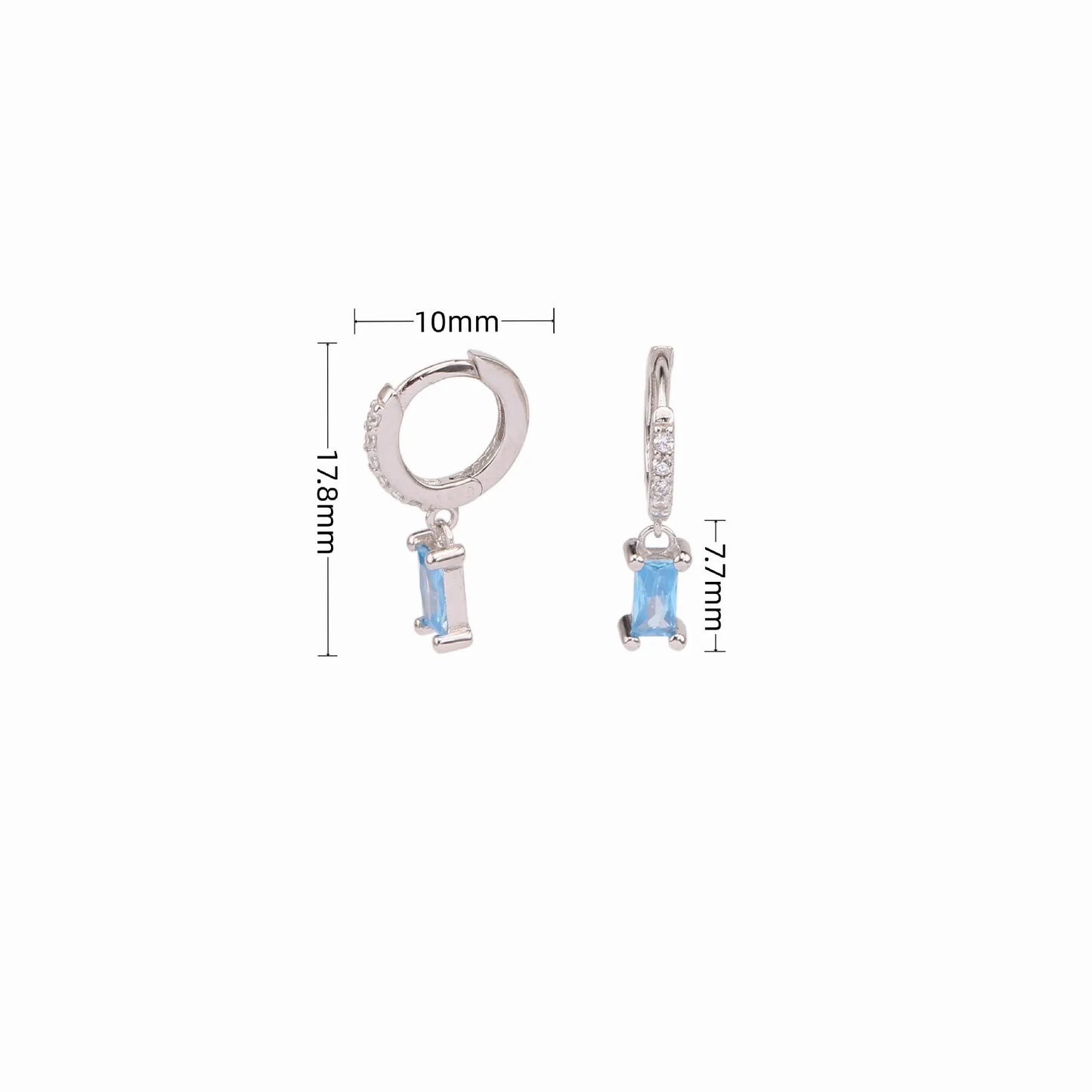 925 Sterling Silver Geometric Zircon Pendant Stud Earrings