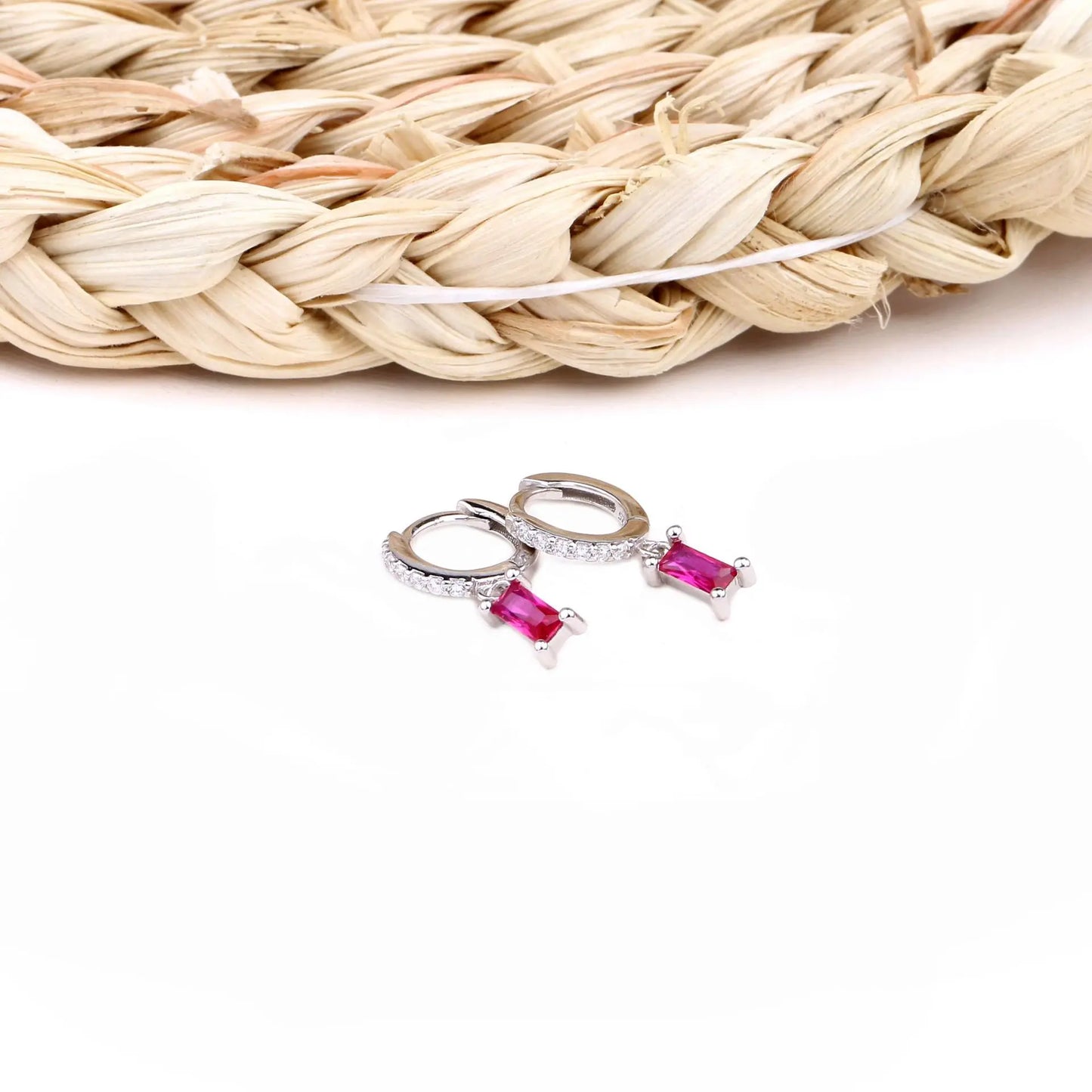 925 Sterling Silver Geometric Zircon Pendant Stud Earrings