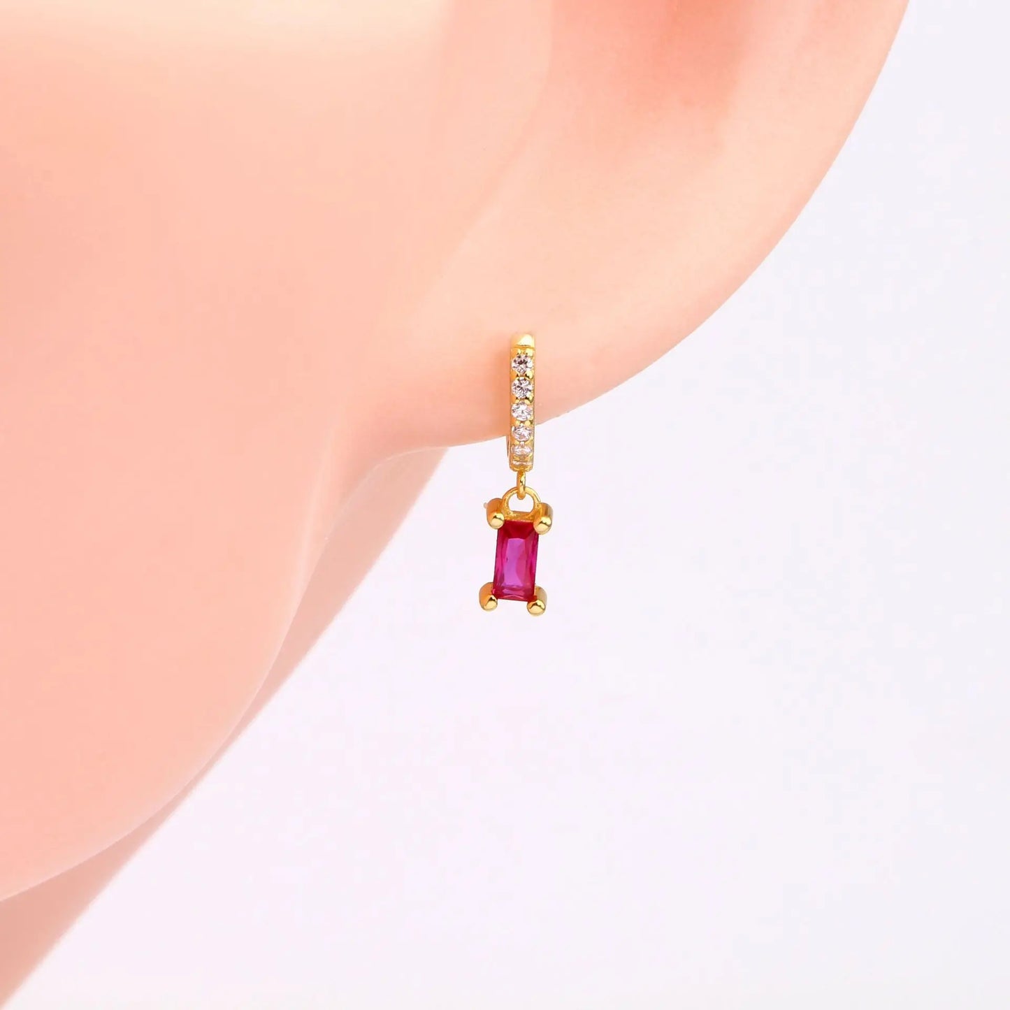 925 Sterling Silver Geometric Zircon Pendant Stud Earrings