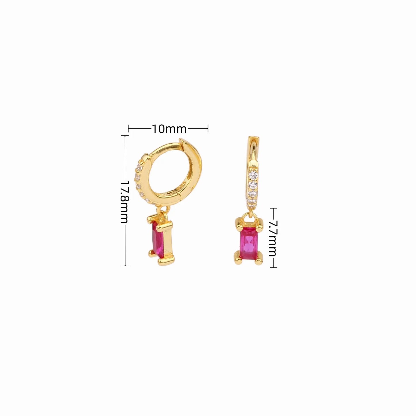 925 Sterling Silver Geometric Zircon Pendant Stud Earrings