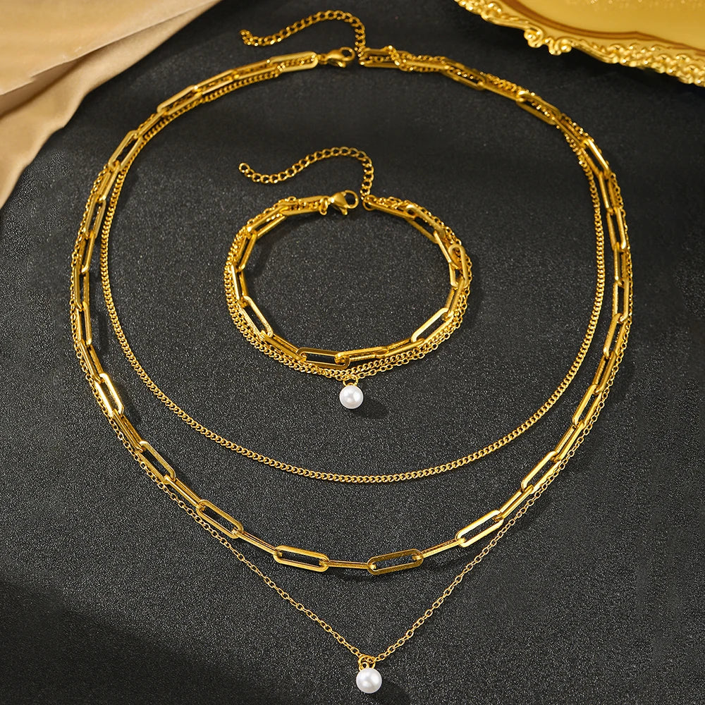 Elegant Pearl Jewelry Set