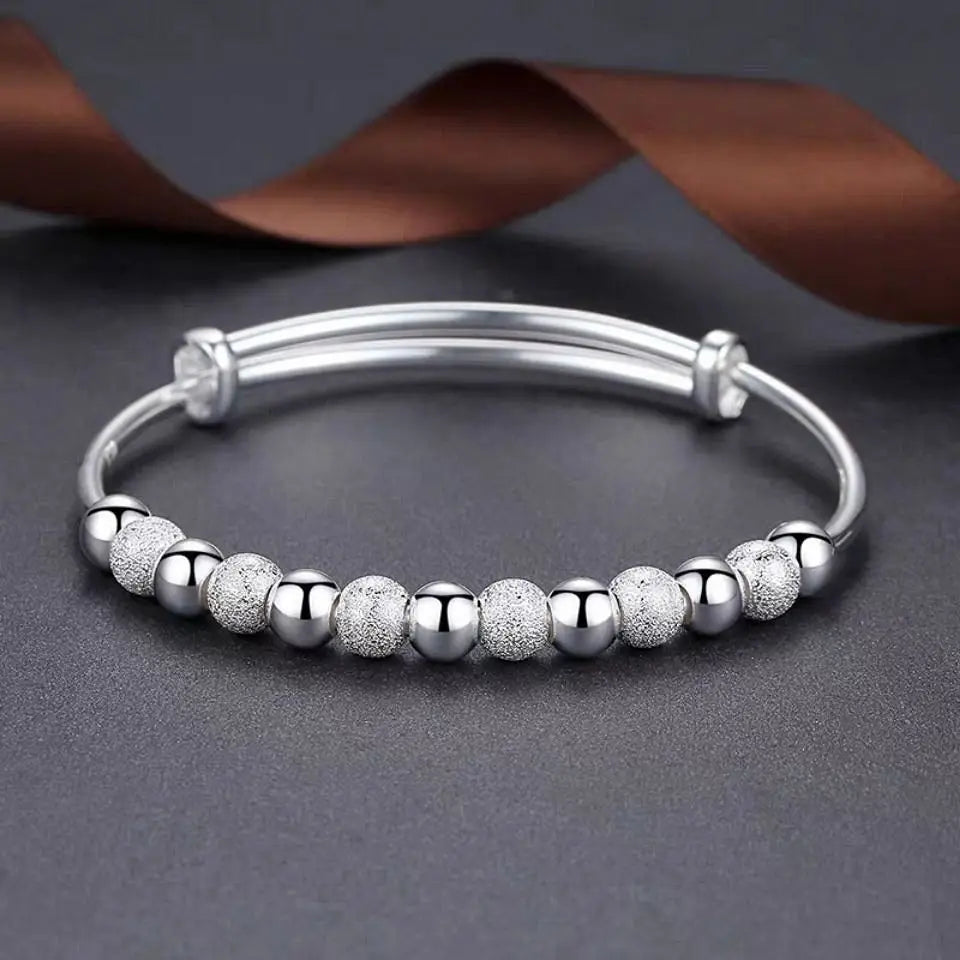 925 Silver-Color Beaded Bracelet