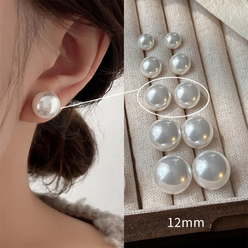925 Sterling Silver Pearl Stud Earrings