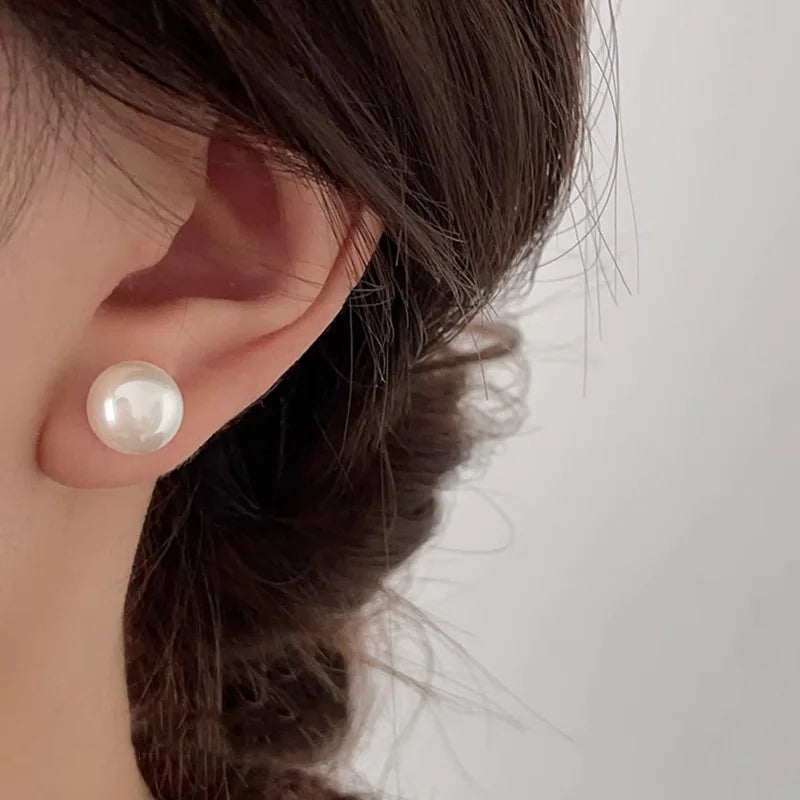 925 Sterling Silver Pearl Stud Earrings
