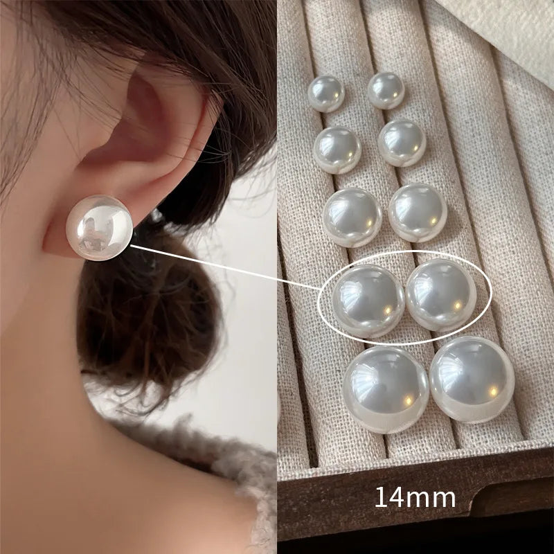 925 Sterling Silver Pearl Stud Earrings