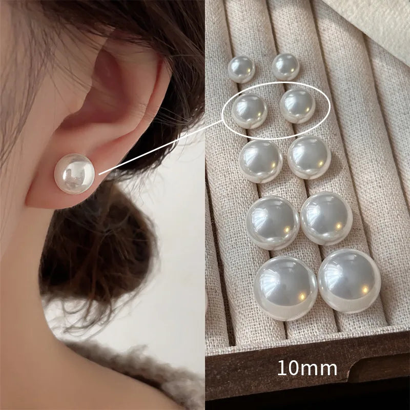 925 Sterling Silver Pearl Stud Earrings