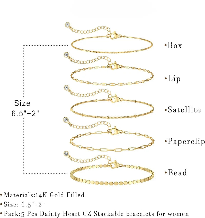 14K Gold Plated Stackable Bracelet