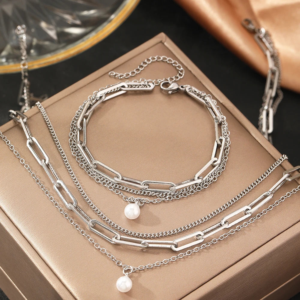 Elegant Pearl Jewelry Set