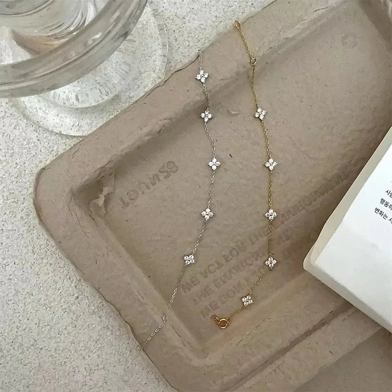 Crystal Four-Leaf Flower Bracelet