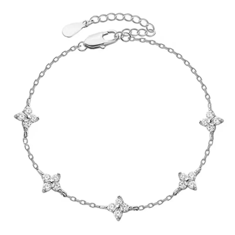 Crystal Four-Leaf Flower Bracelet