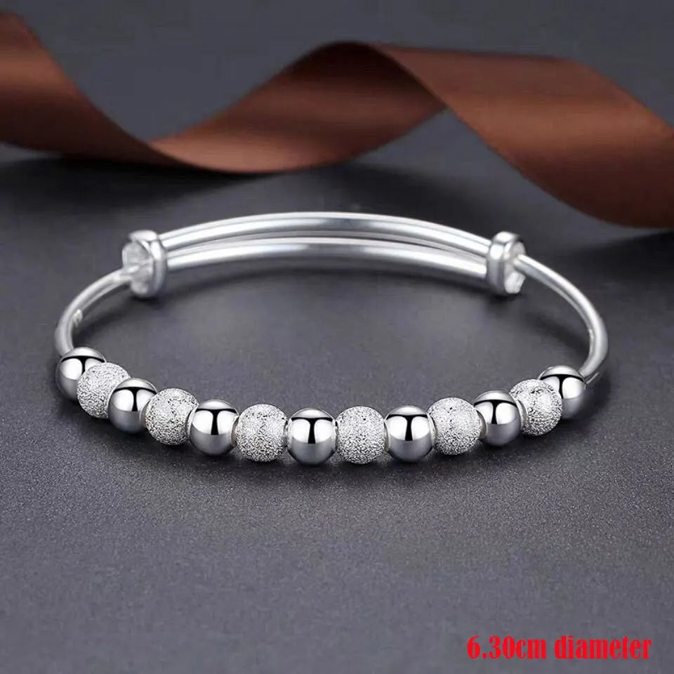 925 Silver-Color Beaded Bracelet