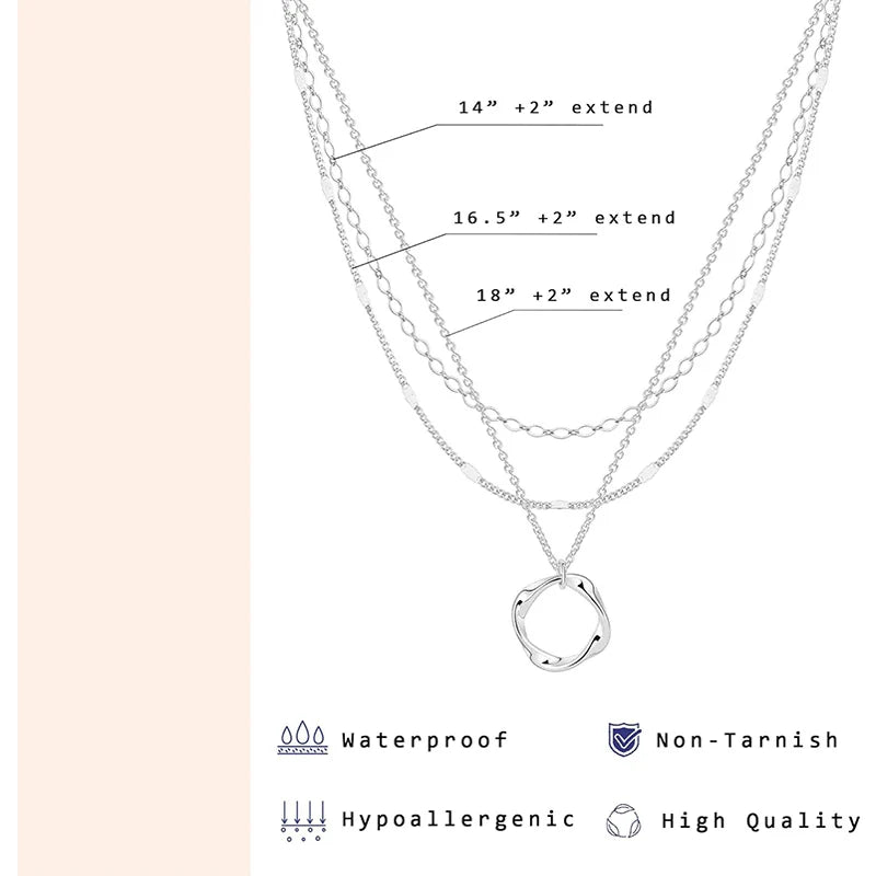 Layered 925 Silver Plated Necklace