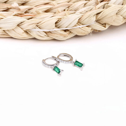 925 Sterling Silver Geometric Zircon Pendant Stud Earrings