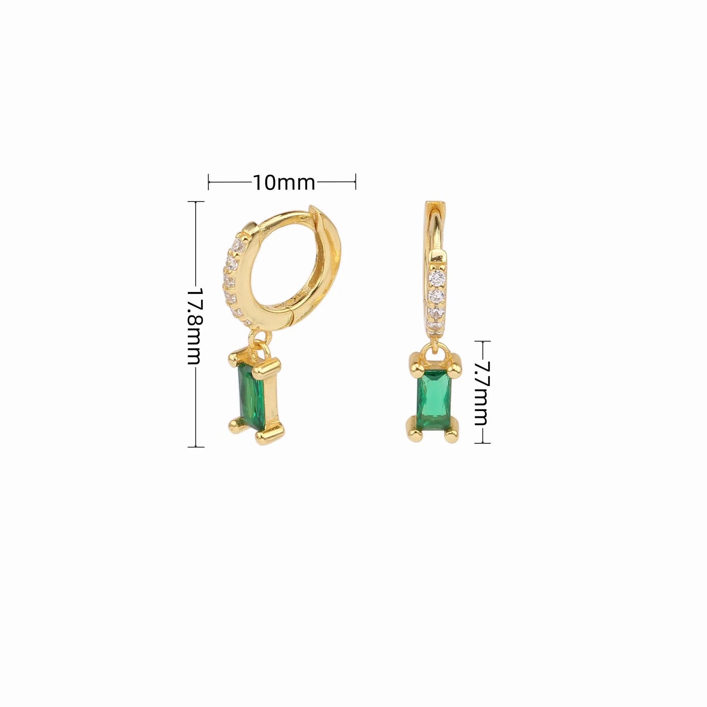 925 Sterling Silver Geometric Zircon Pendant Stud Earrings