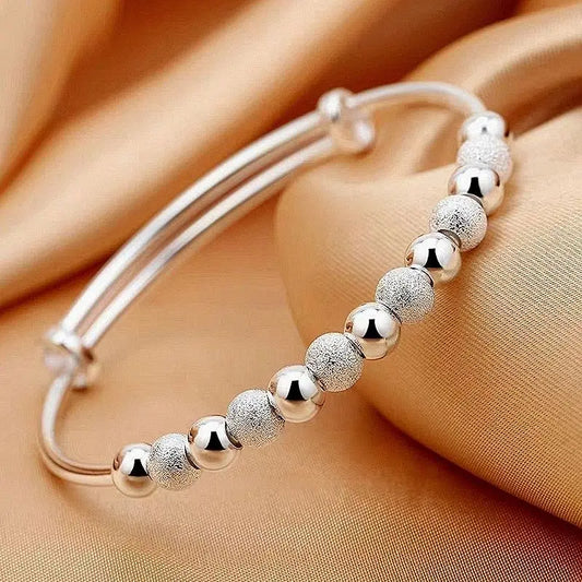 925 Silver-Color Beaded Bracelet