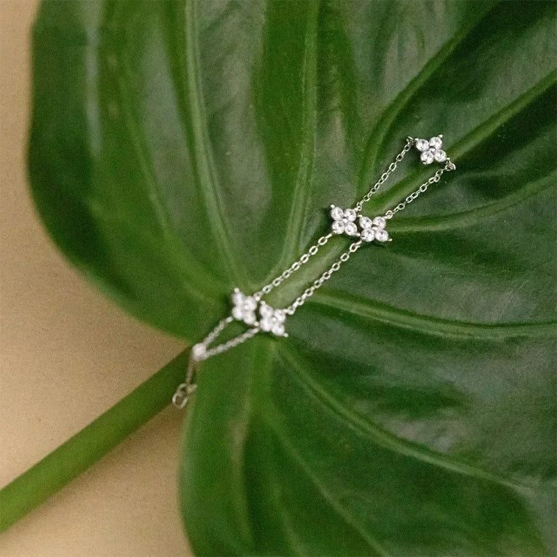 Crystal Four-Leaf Flower Bracelet
