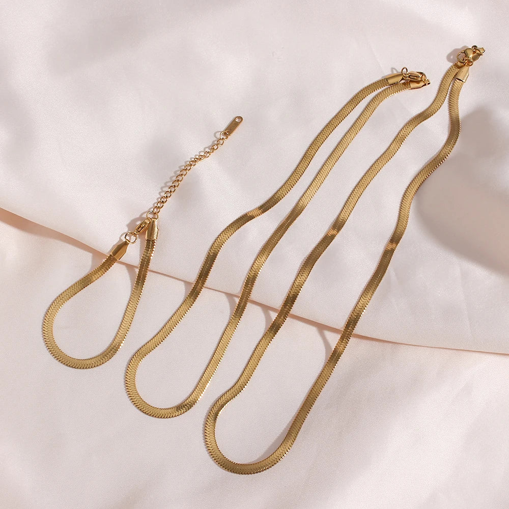 Gold Herringbone Necklace