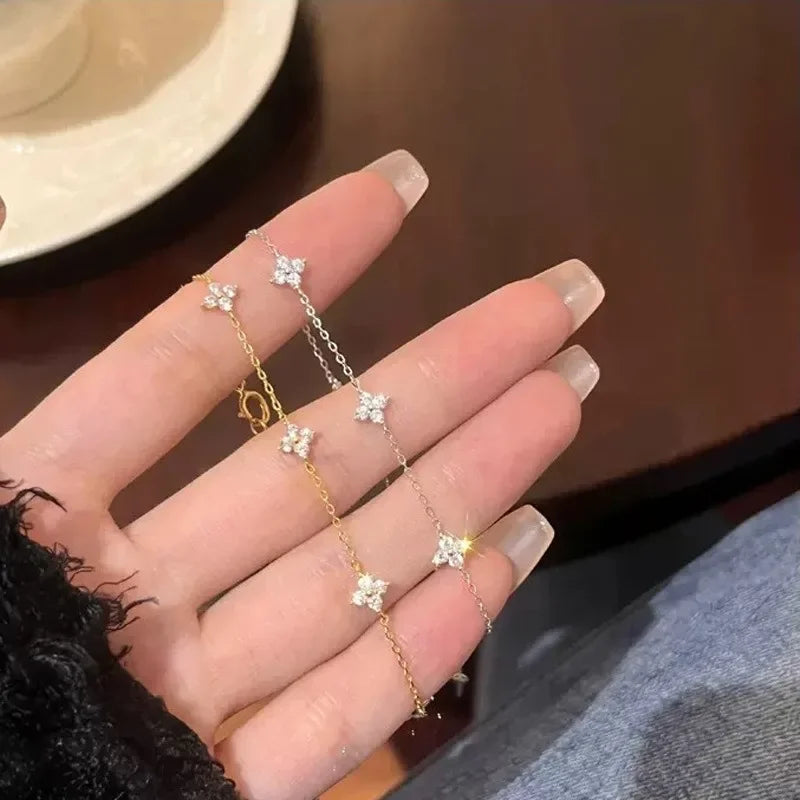 Crystal Four-Leaf Flower Bracelet