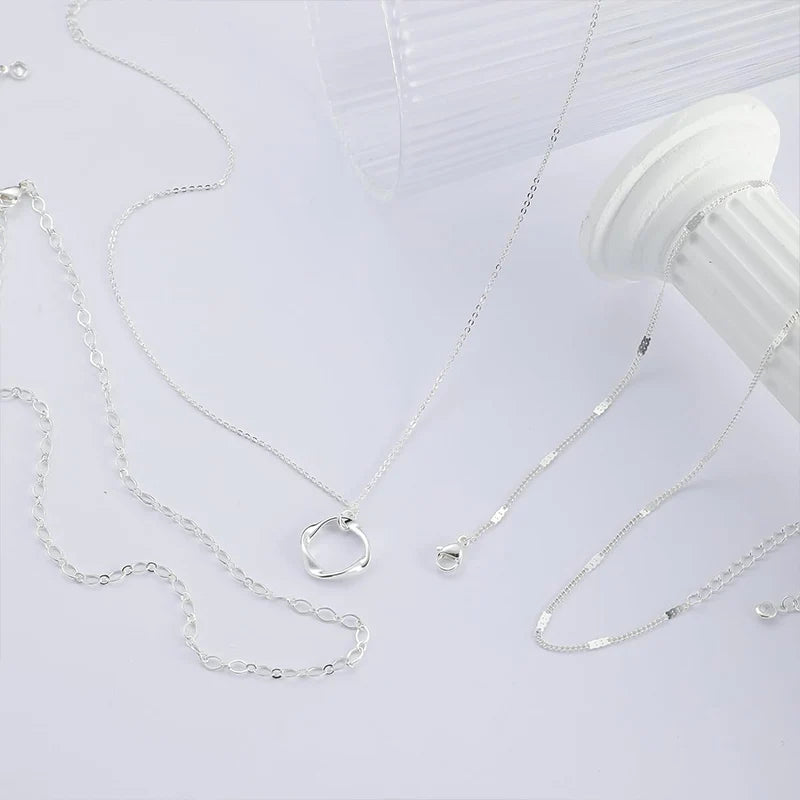 Layered 925 Silver Plated Necklace